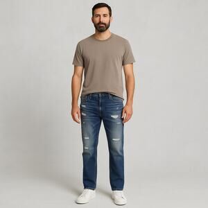 PRPS Goods & Co Distressed Button Fly Jeans Men’s 38 Blue Straight Fit